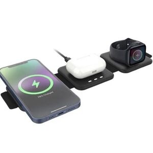 3-in-1 Wireless Charging Pad - Black
